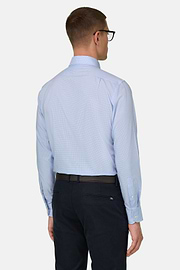 Camicia A Quadretti Di Cotone Regular Fit, Azzurro, thumb, 3