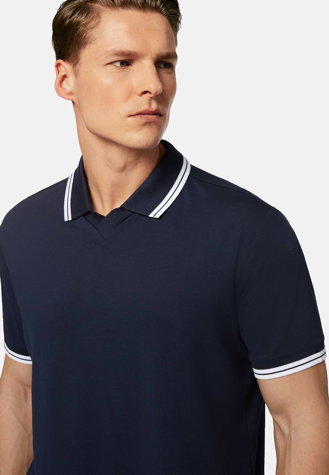 High-Performance Piqué Polo Shirt, Navy blue, hi-res