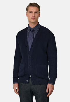 Men's Knitted Cardigan in 100% Organic Cotton | Boggi Milano