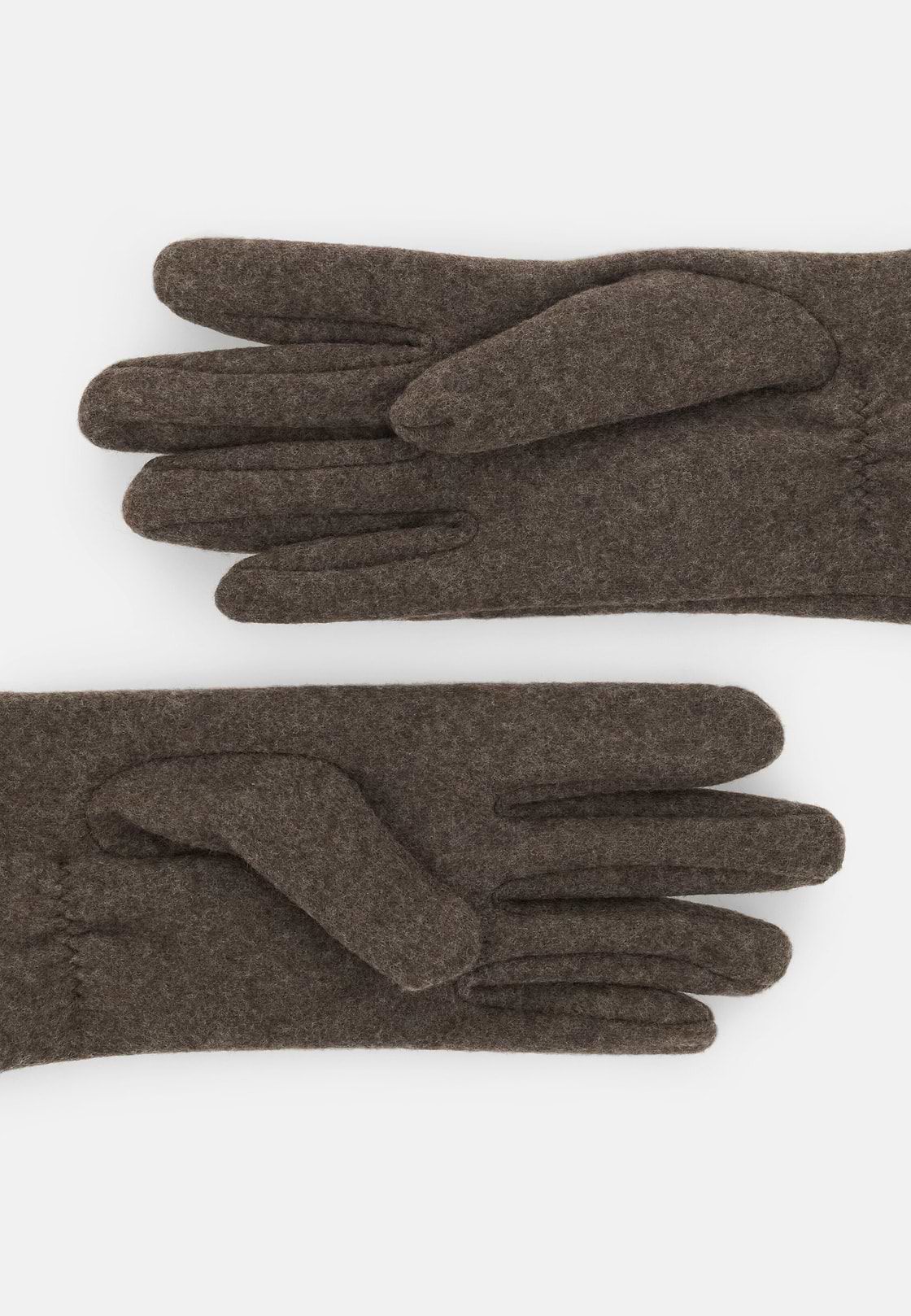 Gloves in Wool Jersey, Brown, hi-res, 2