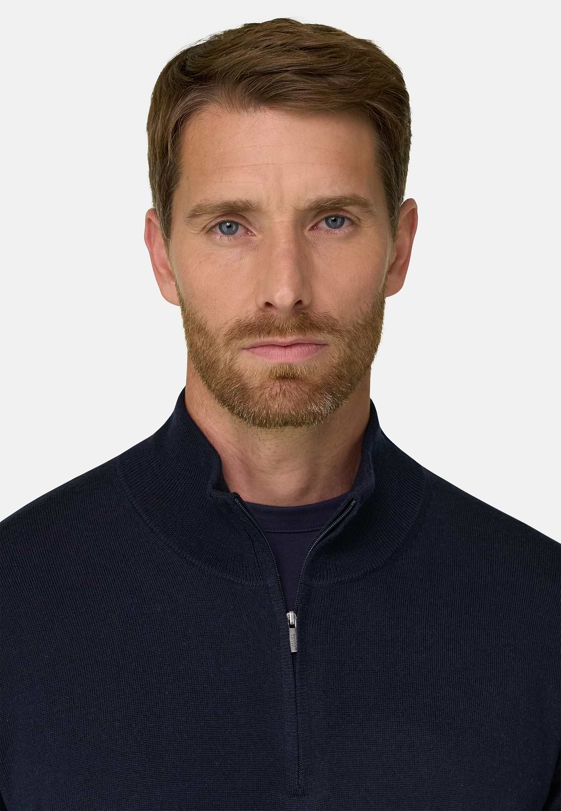 Half-Zip-Pullover aus extrafeiner Merinowolle, Navy blau, hi-res, 3