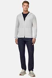 Jersey Con Media Cremallera De Lana Merina, Hielo, thumb, 1