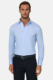 Japanese Jersey Polo Shirt, Light Blue, thumb, 1
