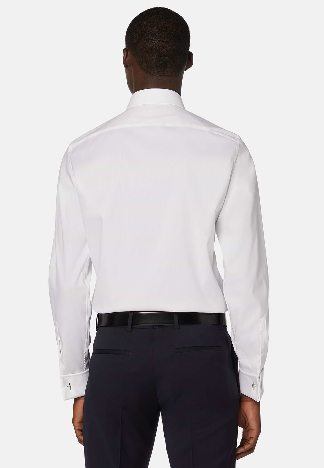 Stretch P.Point D.Cuff Windsor Collar Shirt Slim F, White, hi-res