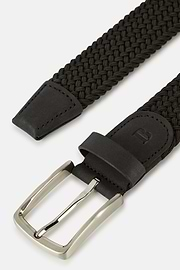 Woven Elasticated Belt, Black, hi-res