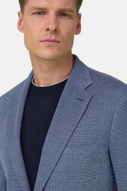 B Jersey Pinpoint Jacket in a Cotton Blend, Blue, thumb, 4