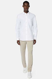 Wit oxford katoenen overhemd met regular fit, White, hi-res