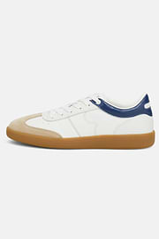 Tumbled Leather Trainers., White, hi-res