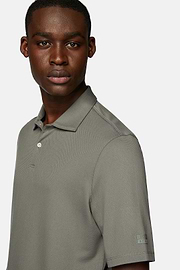 High-Performance Piqué Polo Shirt, Green, hi-res