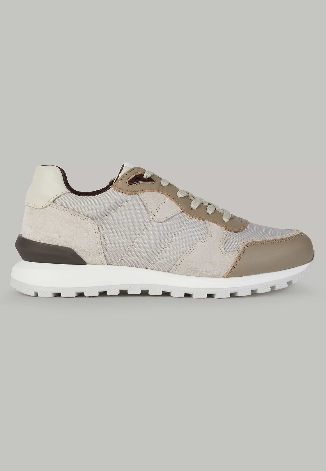 Natural sneakers in technical fabric and leather, , hi-res, 1
