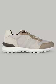 Natural sneakers in technical fabric and leather, , thumb, 1
