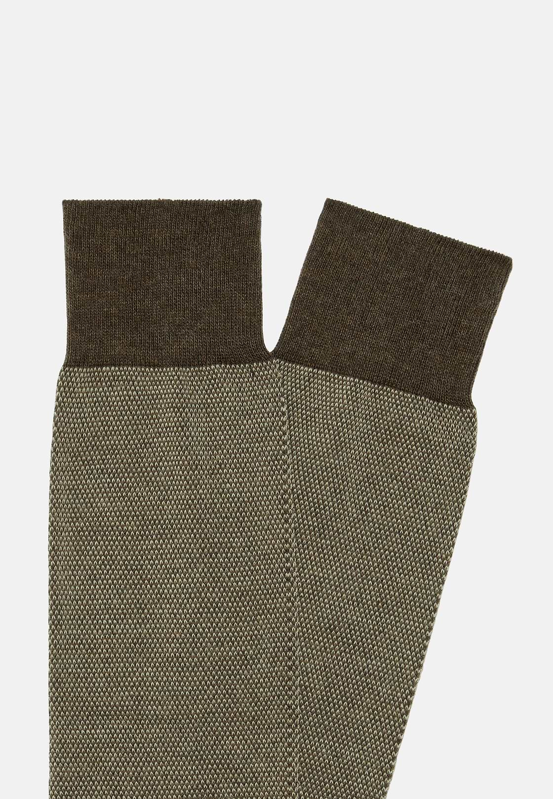 Oxford Cotton Socks In Organic Cotton, Brown, hi-res