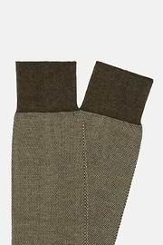 Oxford Cotton Socks In Organic Cotton, Brown, hi-res