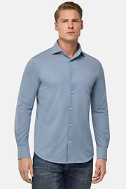 Regular Fit Japanese Jersey Polo Shirt, Indigo, hi-res