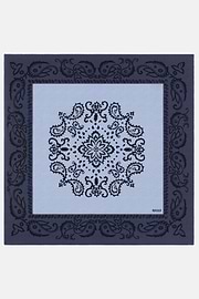 Paisley Print Silk Bandana, Blue, thumb, 1