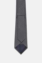 Checked Design Formal Silk Tie, Navy blue, hi-res