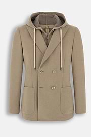 Sweatshirt Blazer Columbus in Cotton Blend B Jersey, Taupe, thumb, 6