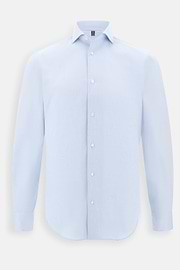 Overhemd Gestructureerd Katoen Regular Fit, Light Blue, thumb, 7