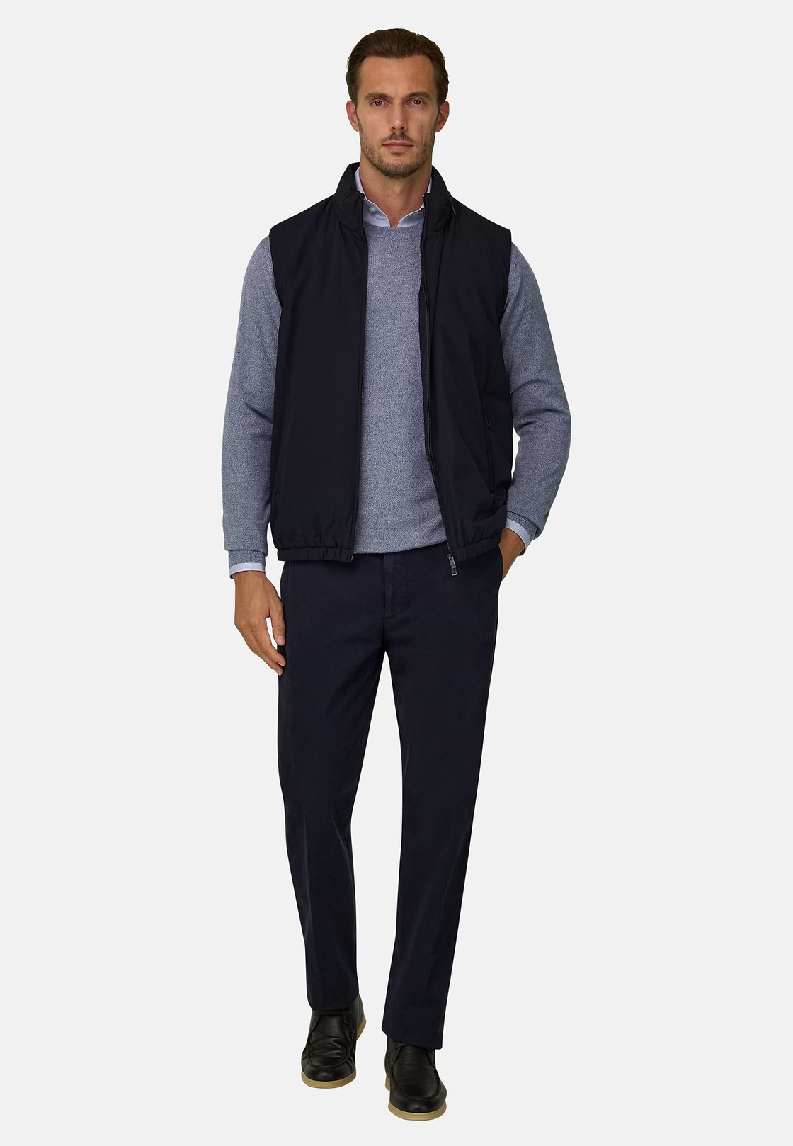 Gilet in Technical Fabric, Navy blue, hi-res, 2