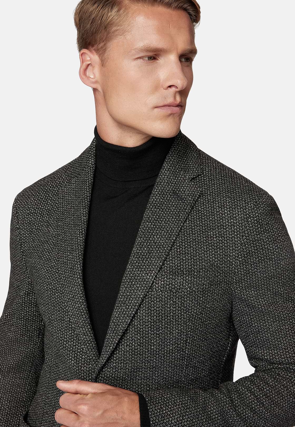 Veste Gris et Noir B Jersey En Coton Mélangé, Black - Grey, hi-res