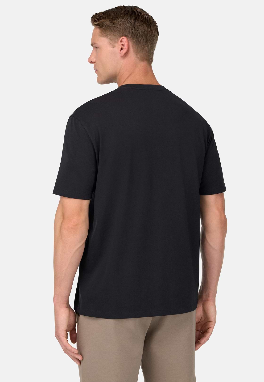 T-Shirt In Stretch Supima Cotton, Charcoal, hi-res