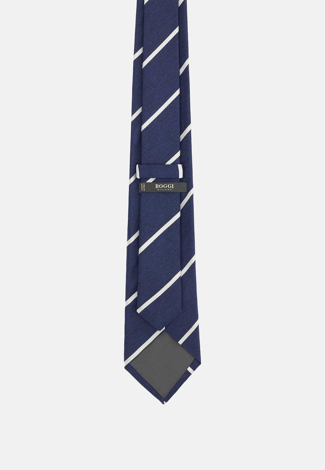Regimental Design Silk Tie, Navy blue, hi-res, 3