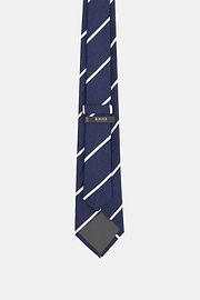 Regimental Design Silk Tie, Navy blue, thumb, 3