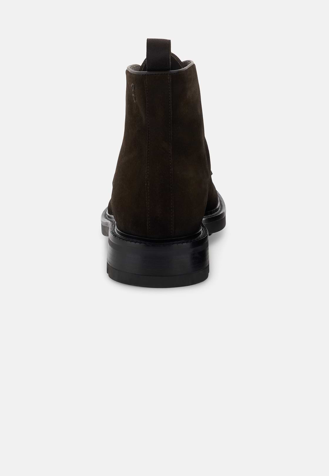 Stiefeletten aus Veloursleder, Dunkelbraun, hi-res, 5