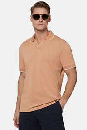 High-Performance Piqué Polo Shirt, Orange, hi-res