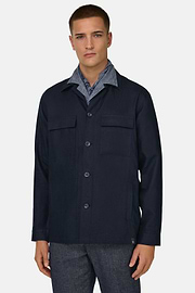 Link Shacket in Pure Linen, Navy blue, thumb, 1