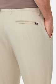 Stretch Cotton/Tencel Trousers, Sand, hi-res