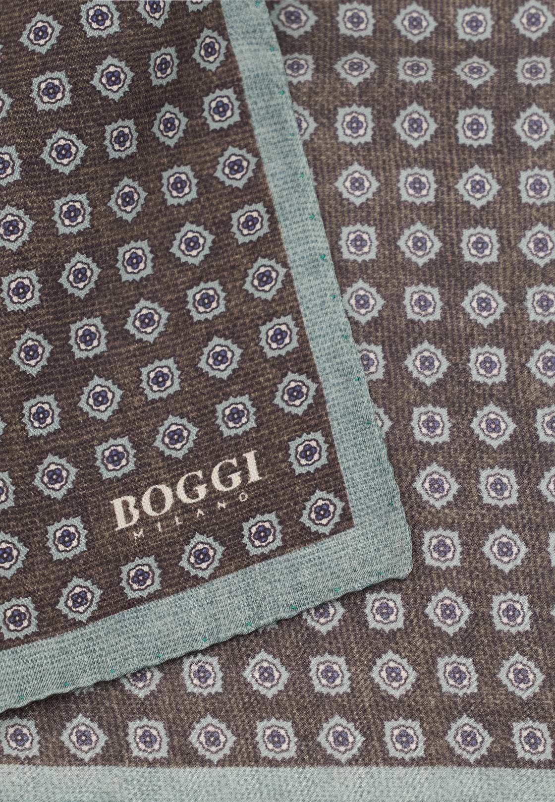 Pocket Square Floral Pattern Silk, Taupe, hi-res, 3