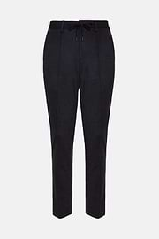 Trousers in a Stretch Viscose and Nylon blend, Navy blue, hi-res