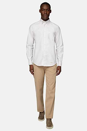 Chemise En Coton Oxford Bio Coupe Droite, Sable, hi-res