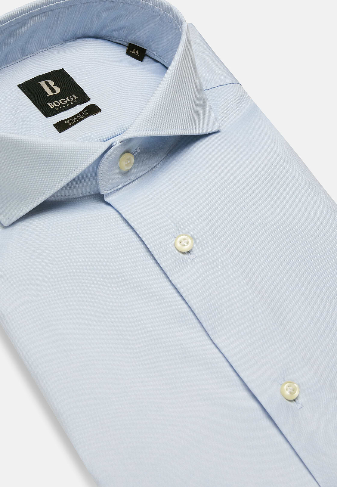 Stretch P.Point Napoli Collar Shirt Regular Fit, Light blue, hi-res