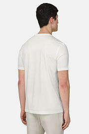 T-Shirt In Cotone Tencel, Bianco, thumb, 3