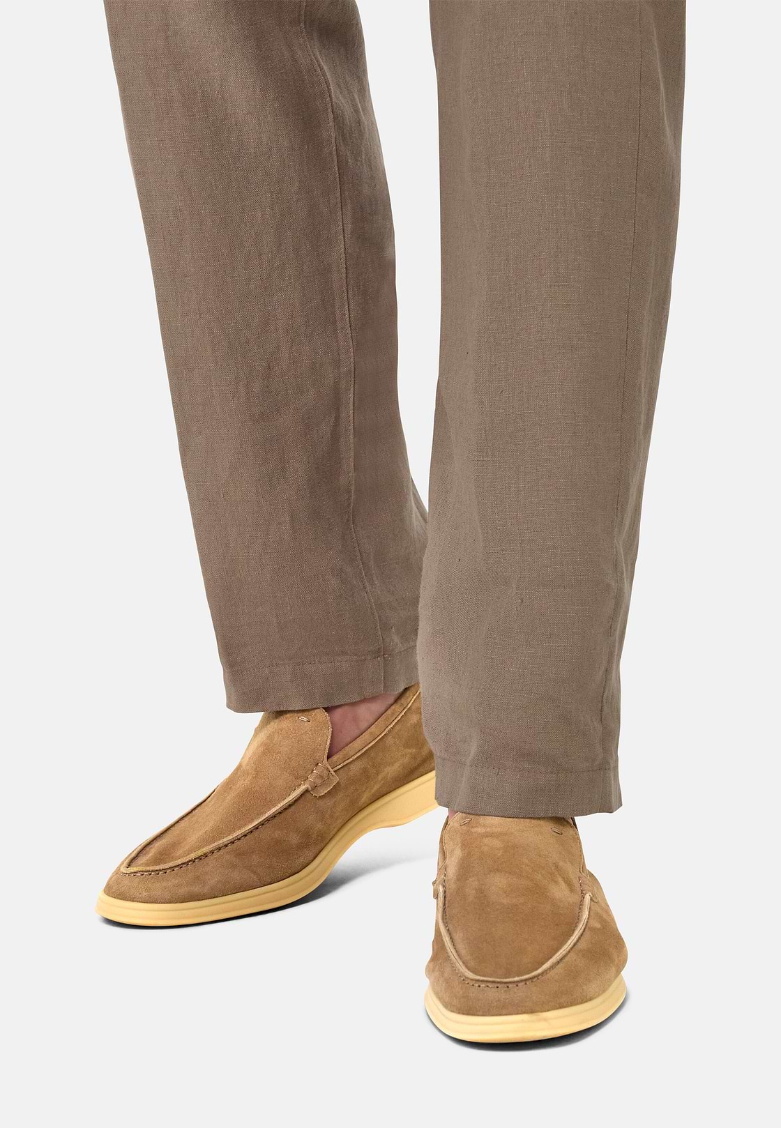 Aria Suede Leather Loafers, Sand, hi-res
