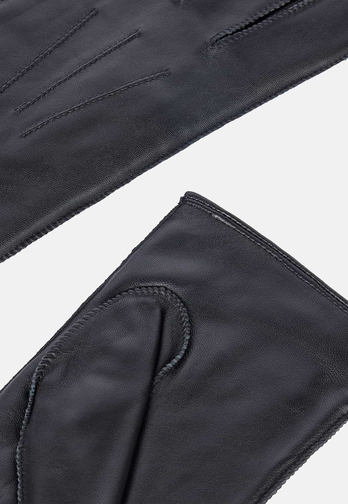 Leather Gloves, Black, hi-res