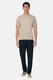 Solid Linen Pince Pants, Navy blue, thumb, 2