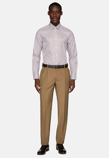 Men s Regular Fit Striped Cotton Shirt Boggi Milano