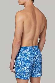 bathings trunks blue-white pois tie and dye print, , thumb, 1