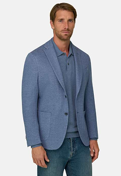 Blazer Herringbone Wool Cotton B Jersey