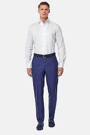 Camisa de corte regular de lino y algodón a rayas, Azul claro, thumb, 1