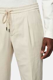 City Trousers in Stretch Cotton Tencel, Sand, hi-res