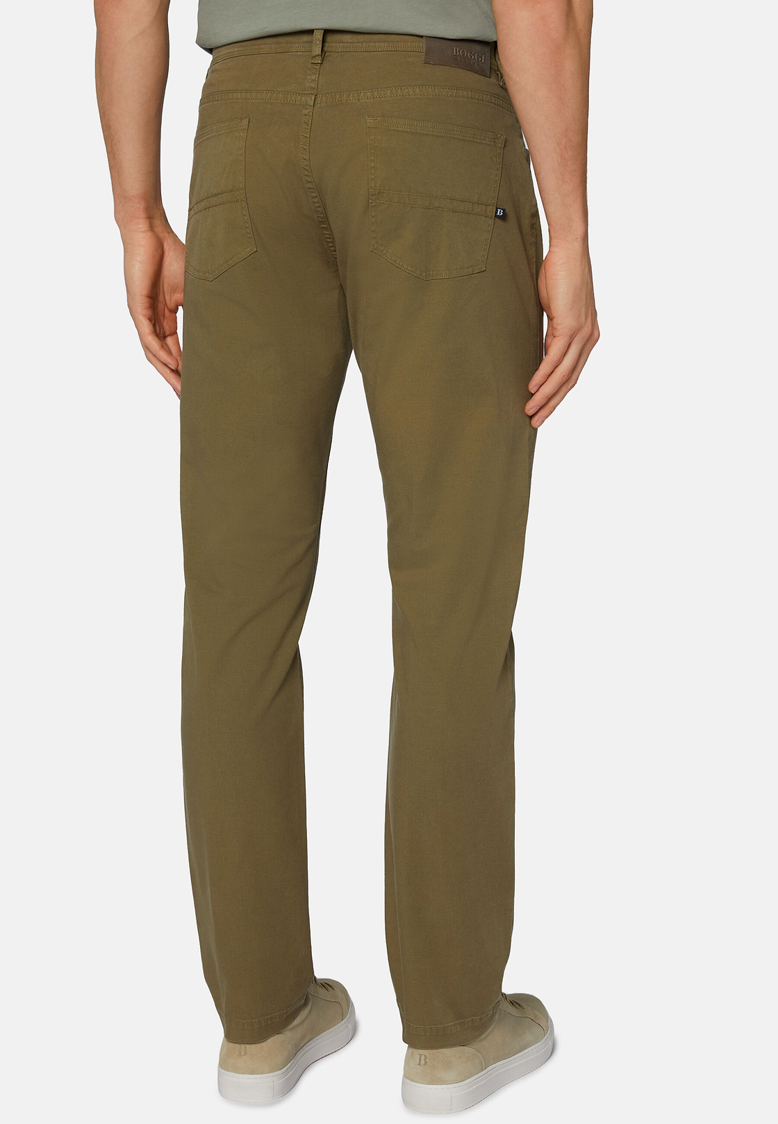 Cotton Tencel Stretch 5 Pockets, Military Green, hi-res