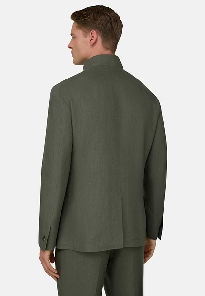 Americana De Lino Puro, Verde, hi-res