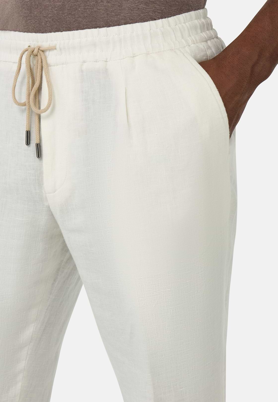 City Linen Trousers, White, hi-res