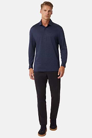 Polo In Jersey Di Cotone Regular Fit, Navy, hi-res