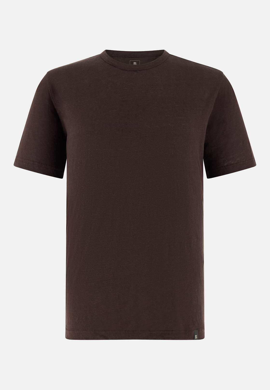 T-shirt En Jersey De Lin Extensible, Marron foncé, hi-res, 5