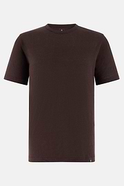 T-shirt En Jersey De Lin Extensible, Marron foncé, thumb, 5
